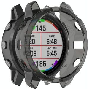 For Garmin Fenix 6S / 6S Pro Smart Watch Half Coverage TPU Protective Case(Transparent Black)