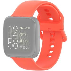 18mm Color Buckle Silicone Wrist Strap Watch Band for Fitbit Versa 2 / Versa / Versa Lite / Blaze(Watermelon Red)