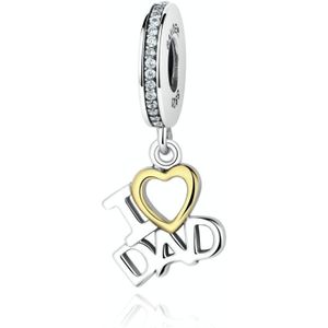 S925 Sterling Silver Heart I Love My Dad Pendant Accessories