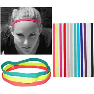 10 PCS Elastic Rope Candy Color Sports Yoga Hair Band Headband Sweat Band(Black)