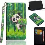 For Samsung Galaxy Note 20 3D Painting Pattern Horizontal Flip TPU + PU Leather Case with Holder & Card Slots & Wallet(Panda Climbing Bamboo)