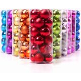 24 PCS 6cm Plating Plastic Christmas Tree Decorations Hanging String Ball  Random Color Delivery