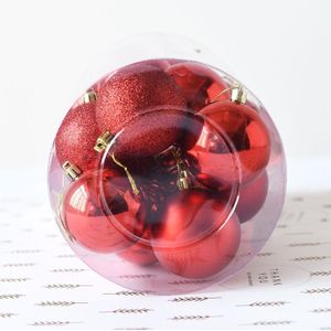 24 PCS 6cm Plating Plastic Christmas Tree Decorations Hanging String Ball  Random Color Delivery