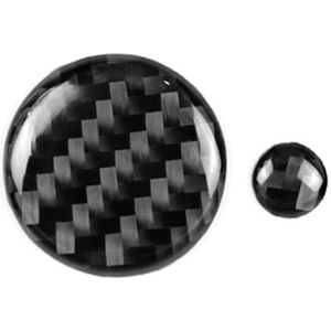 One Set Car Carbon Fiber Central Control Multimedia Knob Decorative Sticker for Mazda 3 / 6 / CX-9 / CX-5  Left and Right Drive Universal