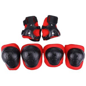 6 in 1 Roller Skate Knee & Elbow & Wrist Pads Protective Gear Sets(Black)