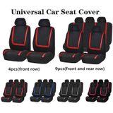 Universal Car Seat Cover Polyester Fabric Automobile Seat Covers Car Seat Cover Vehicle Seat Protector Interior Accessories 4pcs Set Red