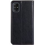 For Samsung Galaxy A71 5G PU + TPU Gloss Oil Solid Color Magnetic Horizontal Flip Leather Case with Holder & Card Slot & Wallet(Black)