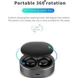 B20 Mini Portable In-ear Noise Reduction Bluetooth V5.0 Stereo Earphone with 360 Degrees Rotation Charging Box (Black)