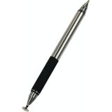 AT-12 3 in 1 Touch Screen Capacitive Pen with Common Writing Pen & Mobile Phone Writing Pen Function is Suitable for Apple / Huawei / Samsung(Silver)