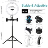 PULUZ 1.65m Tripod Mount + Dual Phone Bracket + 11.8 inch 30cm Curved Surface USB 3 Modes Dimmable Dual Color Temperature LED Ring Vlogging Video Light  Live Broadcast Kits with Phone Clamp(Black)