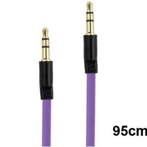 3.5mm Jack Noodle Style Earphone Cable for iPhone/ iPad/ iPod/ MP3  Length: 95cm(Purple)