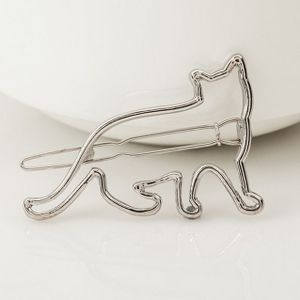 Lovely Metal Cat Shape Girls Hair Clip Fashion Hair Accessories(Silver)