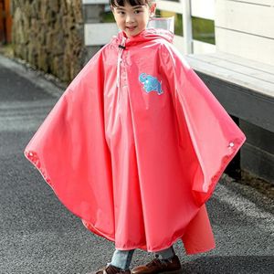 Cycling Children Raincoat Students Thickened Waterproof Cape Poncho  Size: XL(Pink)