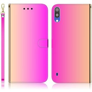 For Galaxy A10 / M10 Imitated Mirror Surface Horizontal Flip Leather Case with Holder & Card Slots & Wallet & Lanyard(Gradient Color)