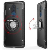 Magnetic 360 Degree Rotation Ring Holder Armor Protective Case for Huawei Mate 10 Pro (Navy Blue)