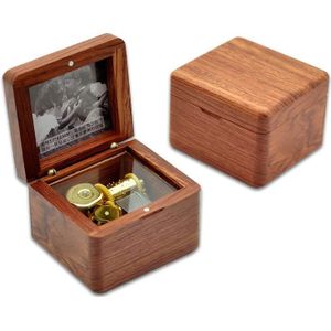 Frame Style Music Box Wooden Music Box Novelty Valentine Day Gift Style: Rosewood Gold-Plated Movement