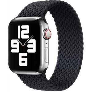 Nylon Single-turn Braided Watchband For Apple Watch Series 6 & SE & 5 & 4 40mm / 3 & 2 & 1 38mm  Length:S 130mm(Black)