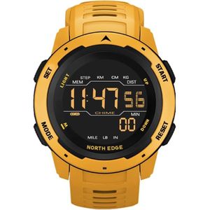 NORTH EDGE Mars Men Luminous Digital Waterproof Smart Sports Watch  Support Alarm Clock & Countdown & Sports Mode(Yellow)