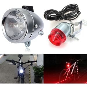 Bicycle Generator Modified Grinding Lamp Retro Headlight + Taillight  12V 6W