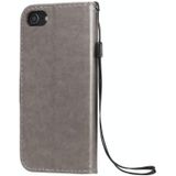 For iPhone 7 / 8 / SE 2020 Cat Bee Embossing Pattern Shockproof Horizontal Flip Leather Case with Holder & Card Slots & Wallet(Grey)