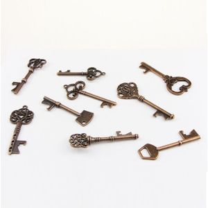 Mixed Set Of Vintage Skeleton Keys In Antique Bronze Of Different Size As Ornamental Decorations For Party Favors  Necklaces  Arts And Crafts(Bronze Set of 9 PCS)