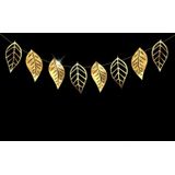 Hollow Flowers Leaves Wall Applique String Decoration Wedding Birthday Party Holiday Decoration  Style:Section D Leaves(Gold)