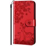 Sika Deer Embossing Pattern Horizontal Flip PU Leather Case with Holder & Card Slot & Wallet & Photo Frame For iPhone 6 Plus / 6s Plus(Red)