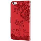 Sika Deer Embossing Pattern Horizontal Flip PU Leather Case with Holder & Card Slot & Wallet & Photo Frame For iPhone 6 Plus / 6s Plus(Red)