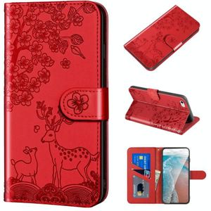 Sika Deer Embossing Pattern Horizontal Flip PU Leather Case with Holder & Card Slot & Wallet & Photo Frame For iPhone 6 Plus / 6s Plus(Red)