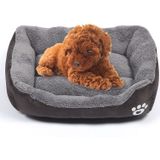 Candy Color Four Seasons Genuine Warm Pet Dog Kennel Mat Teddy Dog Mat  Size: M  54×42×12cm (Coffee)