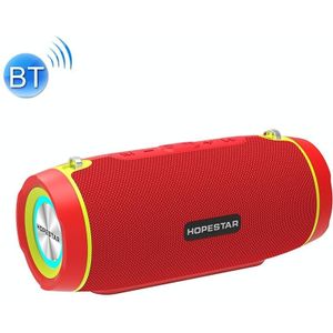 HOPESTAR H45 PARTY Portable Outdoor Waterproof Bluetooth Speaker  Support Hands-free Call & U Disk & TF Card & 3.5mm AUX & FM (Red)