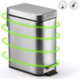 Household Stainless Steel Foot Pedal Small Rectangular Trash Can(Silver)