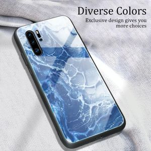 For Huawei P30 Pro Marble Pattern Glass Protective Case(DL03)