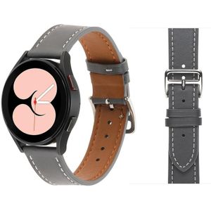 For Samsung Galaxy Watch4 40mm / 44mm Plain Weave Leather Watch Band(Grey)