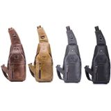 BULL CAPTAIN 019 Retro Men Leather Crossbody Shoulder Bag First-Layer Cowhide Chest Bag  Colour: Gray Brown