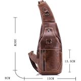 BULL CAPTAIN 019 Retro Men Leather Crossbody Shoulder Bag First-Layer Cowhide Chest Bag  Colour: Gray Brown