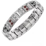 2 PCS Double Row Magnet Magnetic Therapy Bracelet For Men  Colour: White