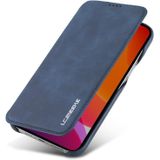 For iPhone 12 Pro Max LC.IMEEKE Hon Ancient Series Horizontal Flip Leather Case with Holder & Card Slot(Blue)