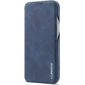 For iPhone 12 Pro Max LC.IMEEKE Hon Ancient Series Horizontal Flip Leather Case with Holder & Card Slot(Blue)