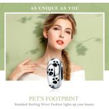 S925 Sterling Silver Pet Imprint Diamond Beads DIY Bracelet Accessory