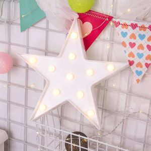 Creative Pentagram Shape Warm White LED Decoration Light  2 x AA Batteries Powered Party Festival Table Wedding Lamp Night Light(White)