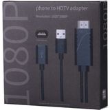 1080P USB 2.0 Male + USB 2.0 Female to HDMI HDTV AV Adapter Cable for iPhone / iPad  Android Smartphones(Black)