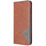 For Samsung Galaxy A31 Rhombus Texture Horizontal Flip Magnetic Leather Case with Holder & Card Slots & Wallet(Brown)