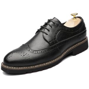 Britse mannen schoenen Brogue schoenen zakelijke formele schoenen  grootte: 37 (zwart)