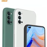 For OPPO Reno4 ENKAY ENK-PC073 Hat-Prince Liquid Silicone Straight Edge Shockproof Protective Case(White)