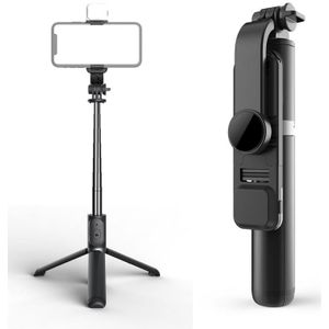 Q02S Fill Light Bluetooth Selfie Stick Tripod Mobile Phone Holder(Black)