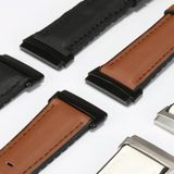 For Fitbit Versa 3 Leather + Silicone Replacement Strap Watchband(Black)
