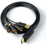 5m JingHua HDMI-3RCA HDMI To 3RCA Conversion Cable Set-Top TV Projector AV Lotus Converter Cable