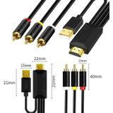 5m JingHua HDMI-3RCA HDMI To 3RCA Conversion Cable Set-Top TV Projector AV Lotus Converter Cable