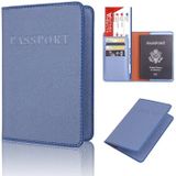 2 PCS MS101 Frosted PU Multi-Card Passport Holder Travel Abroad Passport Card Holder  Color: Blue